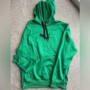 Men’s Green Puma Drawstring Pullover Sweatshirt